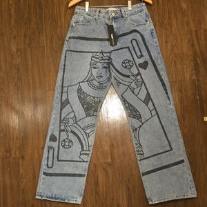 Fashion Nova Queen of Spades Graphic Jeans